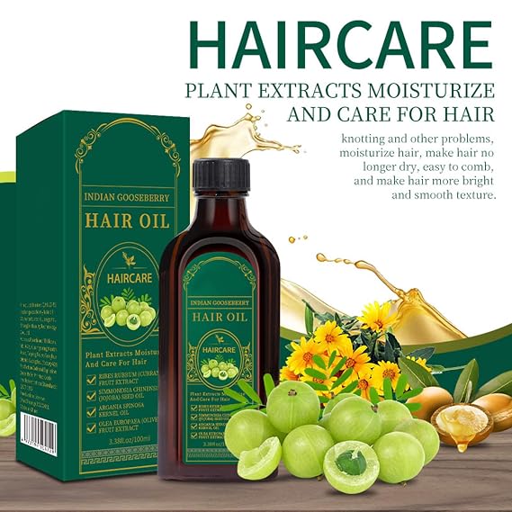 Amla Hair Oil Nourishing Natural Alma Oils for Hairs Growth, Indian Hair Growth Oil Herbal Oils for Volume, Shine, Hydration, Strengthen Roots, Reduce Fall, Moisturizing Scalp Care