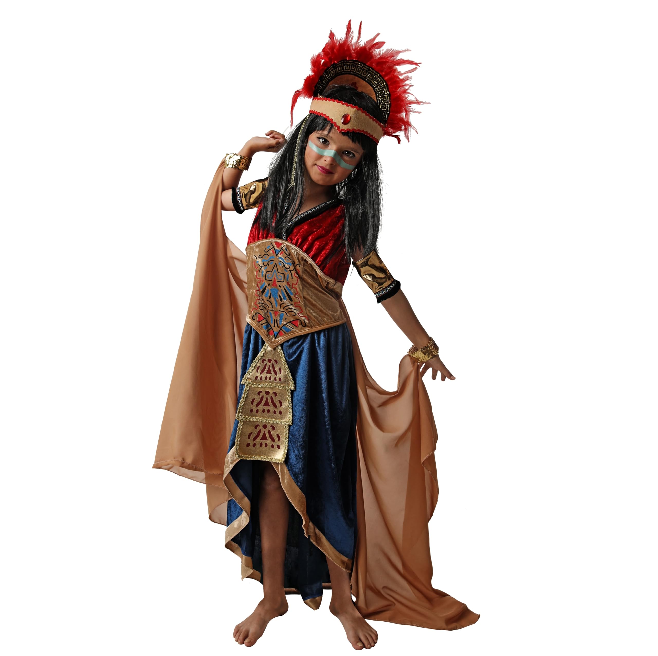 Disfraz De Casaca Hindú Para Niños Talla 7-9, Conjunto De Casaca Y Pantalón De Poliéster, Ideal Para Carnaval Y Fiestas De Disfraces