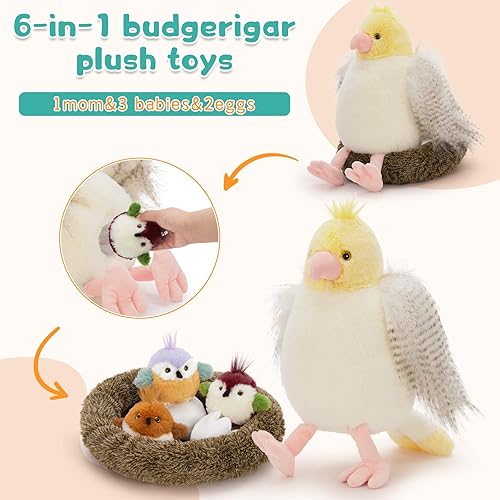Vista 76 de Muiteiur Animal de peluche de tortuga marina, suave juguete de peluche con 3 bebés, vida marina de peluche azul para niños y niñas (azul)