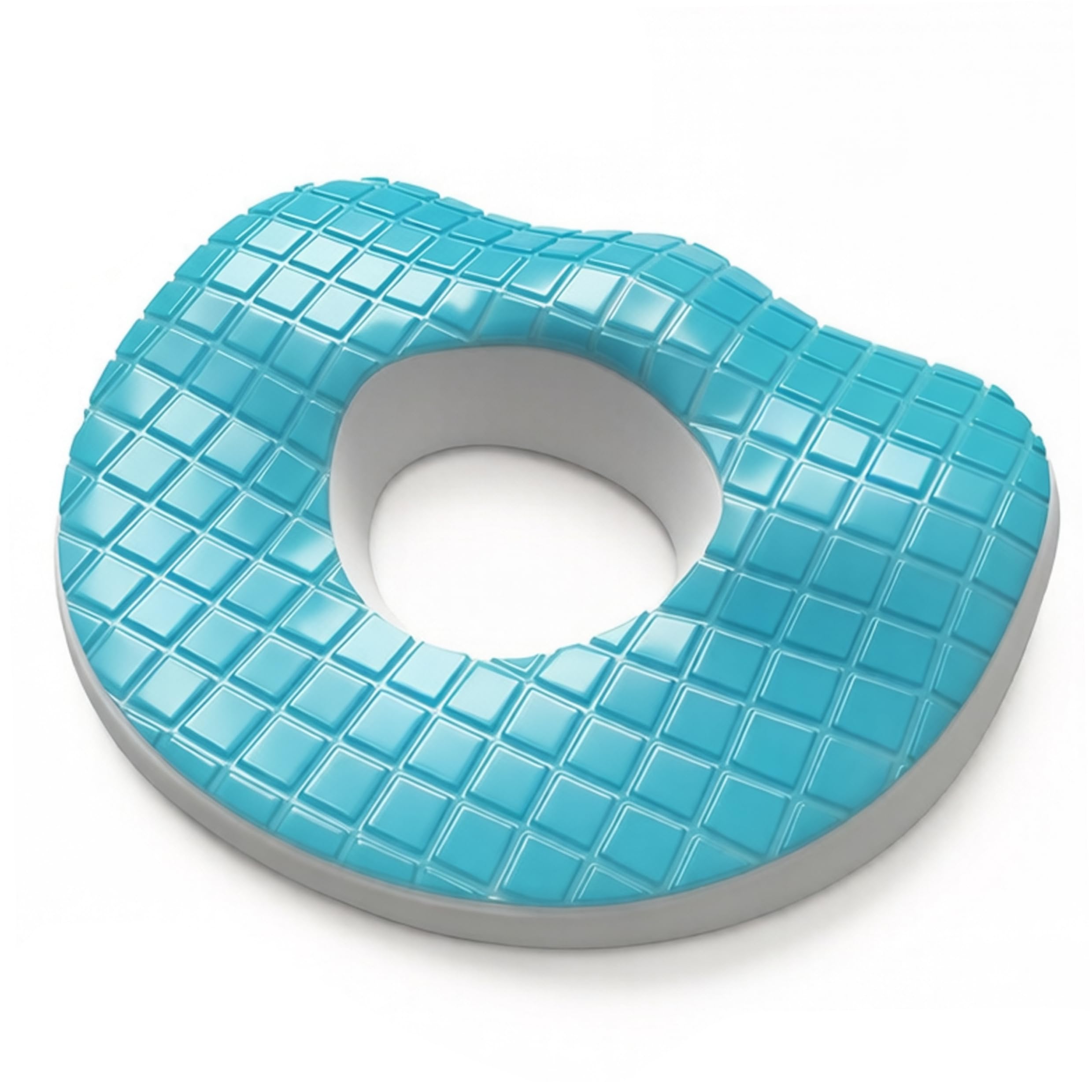 Cuscino a ciambella per il sedere Cuscino a ciambella in memory foam in gel con dal design cavo per alleviare le piaghe da decubito del coccige.