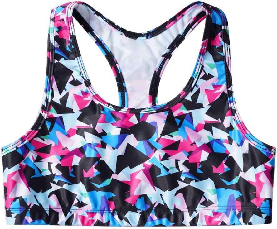 Kaerm Kids Girls Printed Training Sport Bra Racerback Sleeveless Elastic Performance Athletic Tank Top Vest
