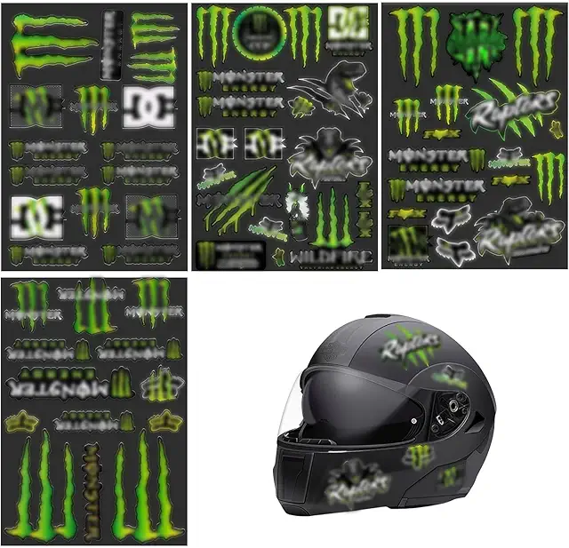 Autocollants Monster Energy pour moto et casque - Stickers Red Bull