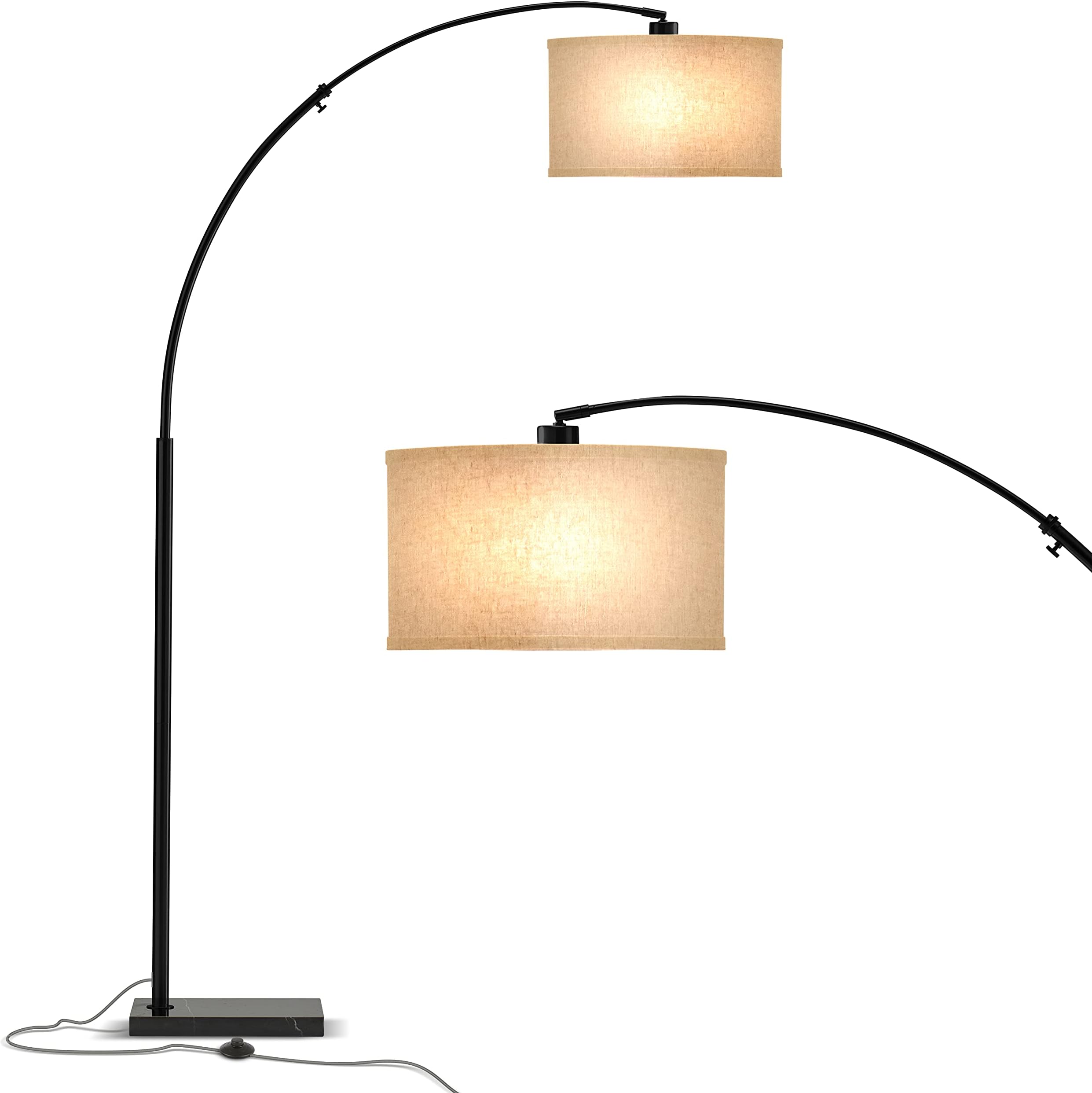 Brightech Logan Arc Floor Lamp, Bright Standing Lamp for Living Rooms ...