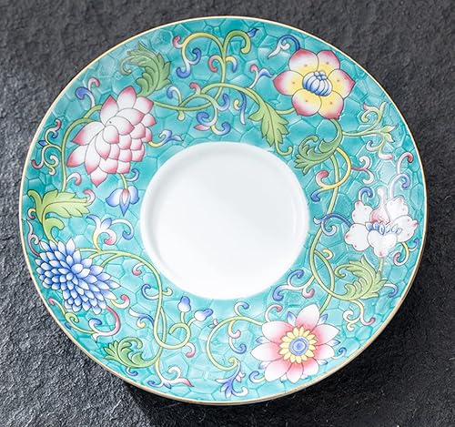 Miniatura 7 de Emoyi Esmalte Gaiwan 5oz5.1 fl oz Taza de té de porcelana verde Sancai Juego de taza de té con tapa de patrón de dragón