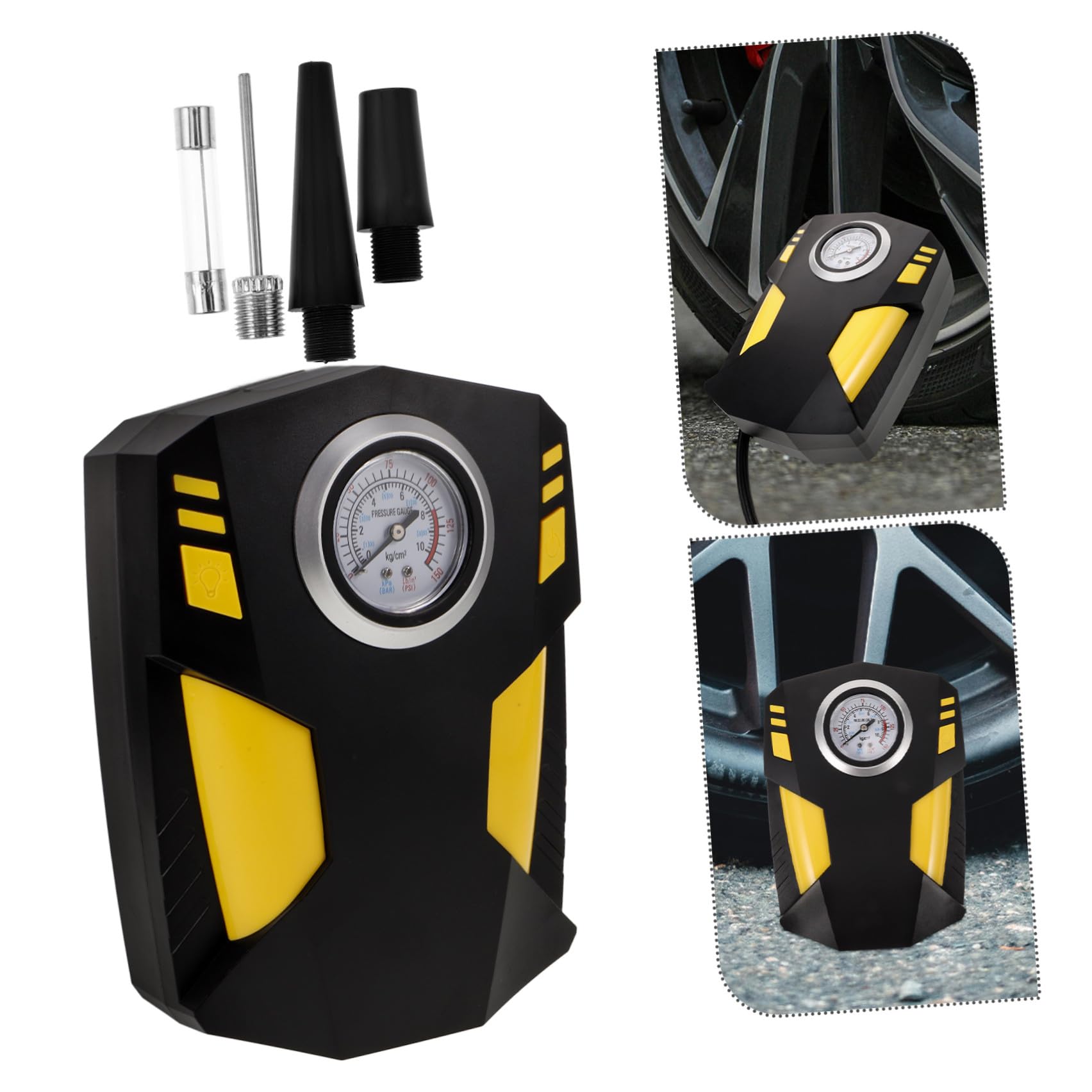 Zerodeko Compressore Portatile Pompa Aria Regolabile per Auto Display Digitale Intelligente per Pneumatici in ABS per Auto e Bicicletta Adatto a Veicoli