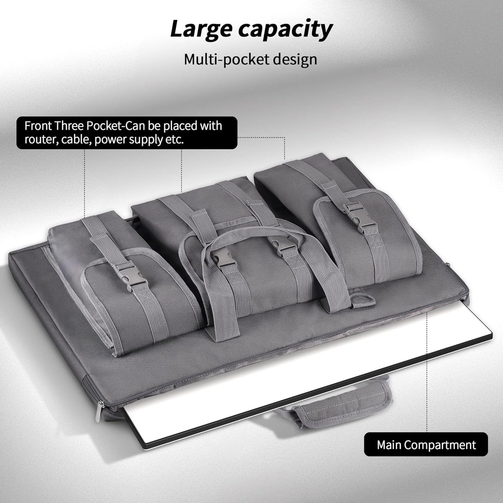 Borsa da Viaggio Gen 3 V3 – Custodia in Tessuto Oxford Antiurto per Dish Gen 3, Cavo da 50 Piedi/150 Piedi, Router e Alimentatore – Grigio