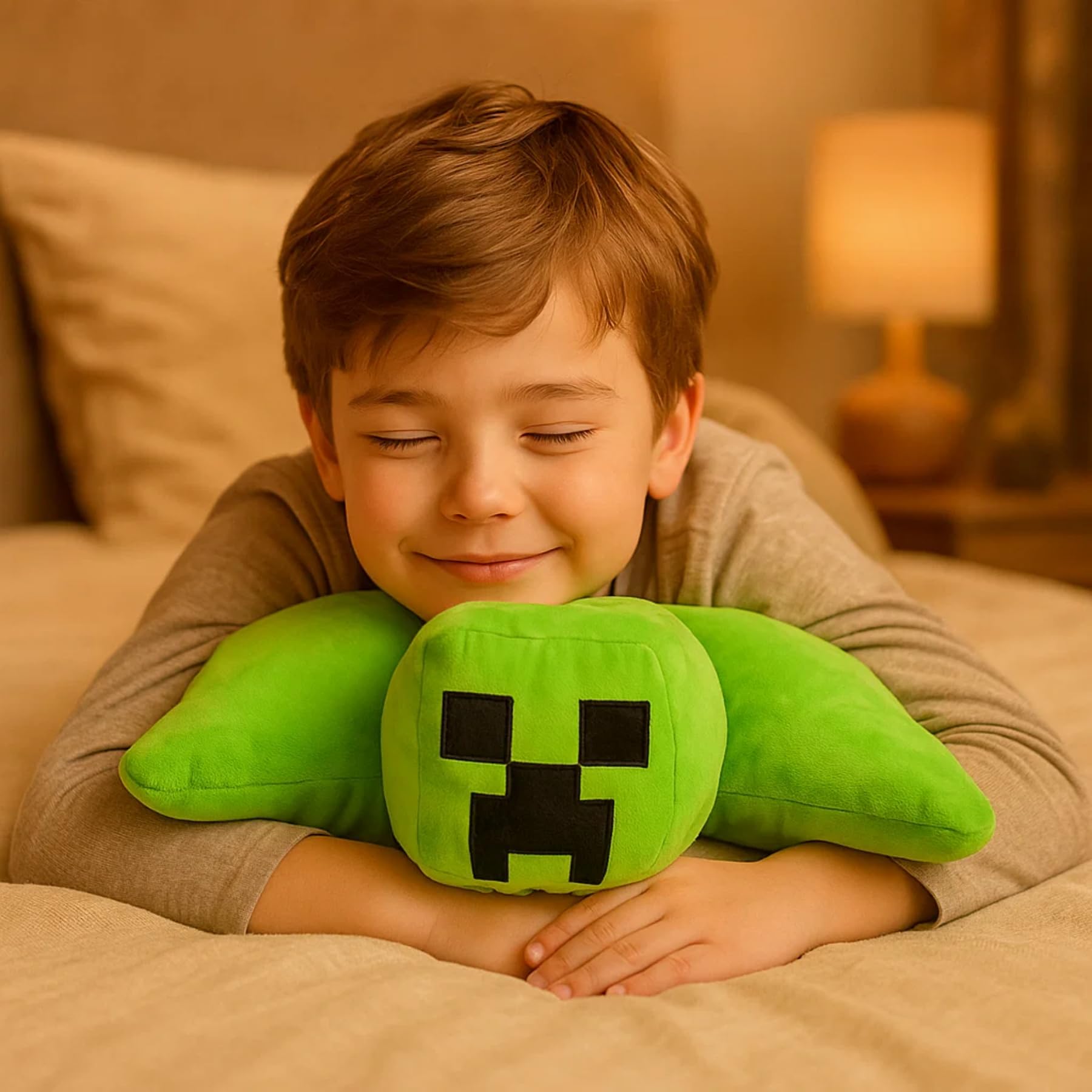 Minecraft Creeper Kuschelkissen – Offizielles 2-in-1 Plüschkissen & Kissen für Kinder – Gaming Geschenkidee in Grün