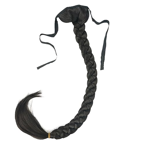 Miniatura 16 de Lydell Extensión de cola de pez de 24 pulgadas de largo, extensión de cola de caballo sintética #2, marrón oscuro