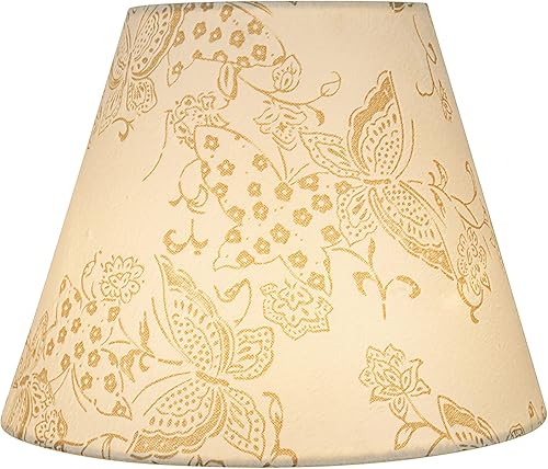 Miniatura 2 de Aspen Creative 58903A Empire Uno - Pantalla para lámpara, blanco roto, parte superior de 5 pulgadas x 9 pulgadas inferior x 7 pulgadas de altura