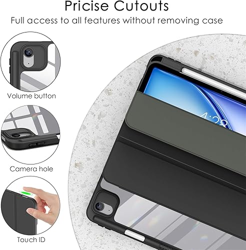 Miniatura 3 de Soke Funda para iPad Air de 11 pulgadas 2024 y iPad Air (54 generación, 20222020) con soporte para lápices, apagado y encendido automático +