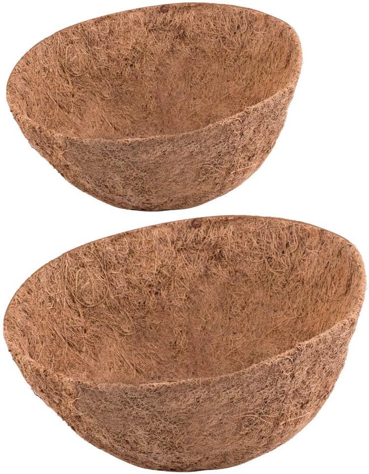 Coco Liner for planters 2PCS Replacement Round Plant Basket Liners Natural Coco Fiber Liner for Hanging Basket (24 inch)