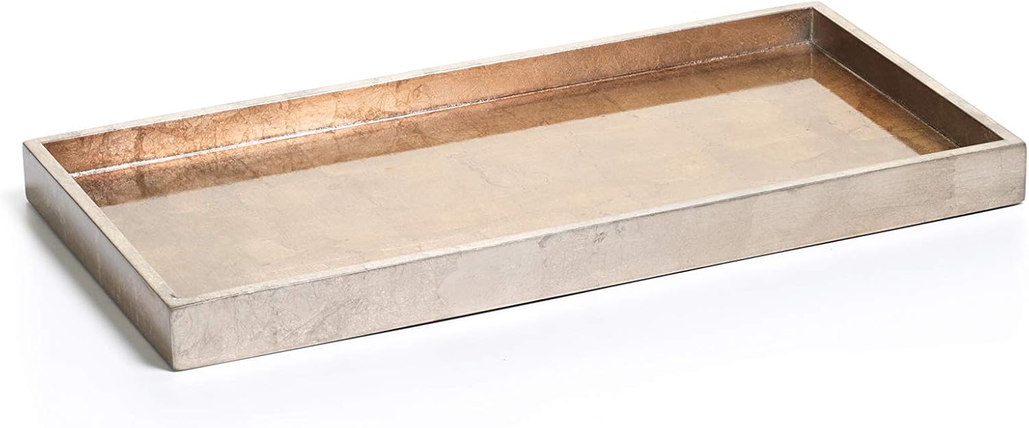 Zodax Antique Gold and Silver Serving Tray 14" x 7