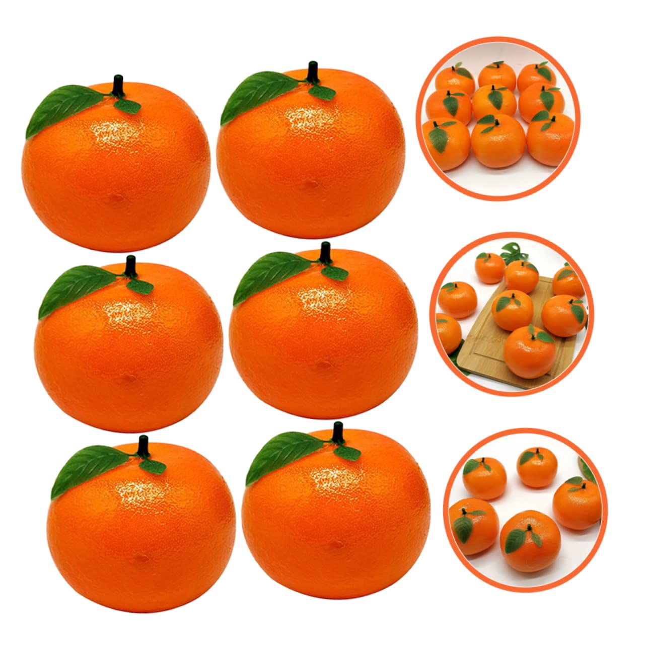 Gatuida 3 Sätze Künstliche Orange Orangen Wohnkultur Orangefarbenes Party Künstliche Früchte Schaufensterdekoration Falsches Obstdekor Simulation Orangen Schaum 6 Stück * 3