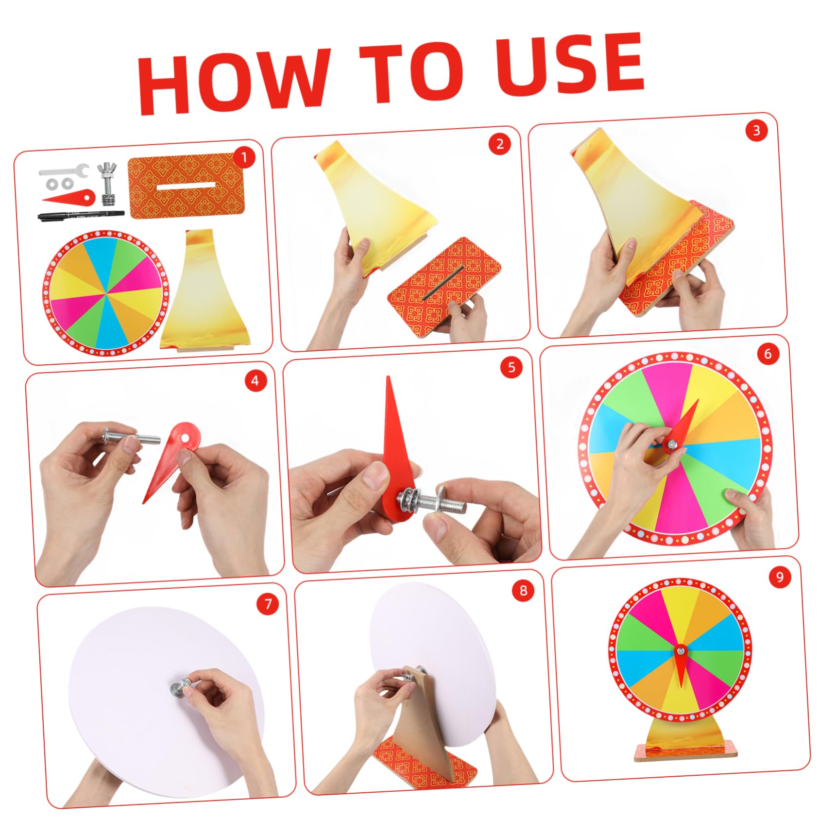 Cabilock Rotatable Roulette Wheel Tabletop Game Prop for Parties Carnivals and Events Editable Prize Spinner for Fortune Board Games Fun Entertainment Supply