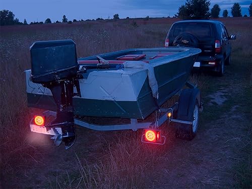 Miniatura 7 de LINKITOM Kit de luces LED tipo halo de 12 V para remolque con arnés de cableado, luces traseras cuadradas sumergibles, IP68 impermeable, cumple con