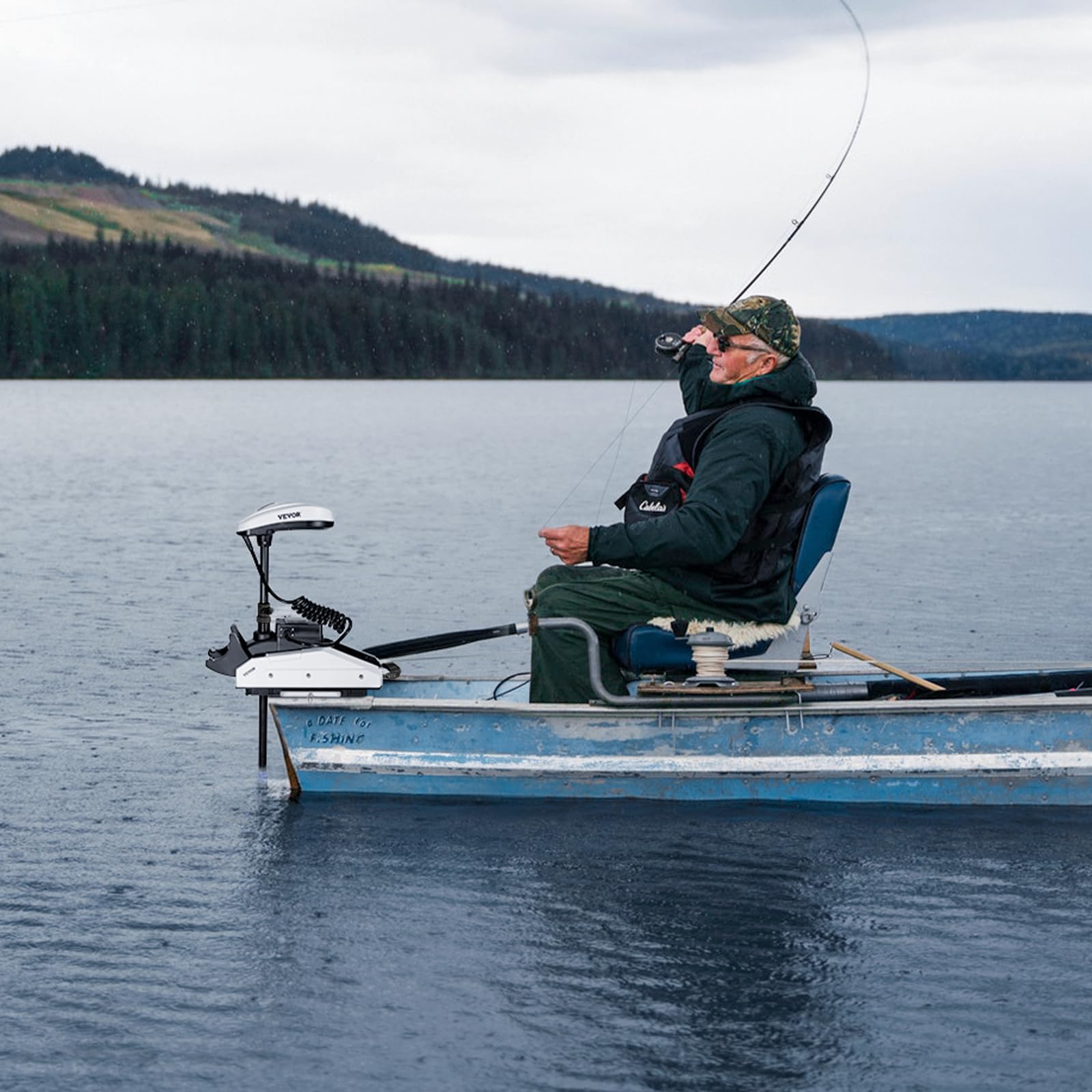 VEVOR Motore per Barca da Traina, Spinta 25 kg, Motore Fuoribordo Elettrico 12 V con GPS, Albero 915 mm, 10 Velocità, Telecomando, Indicatore Batteria LCD, per Kayak, Acqua Dolce Salata