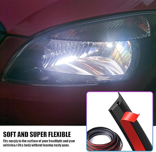 Miniatura 5 de 1 tira de sellado de goma universal para automóvil, 16.4 pies para parabrisas de puerta, ventana, falda lateral para rueda, relleno de espacio para