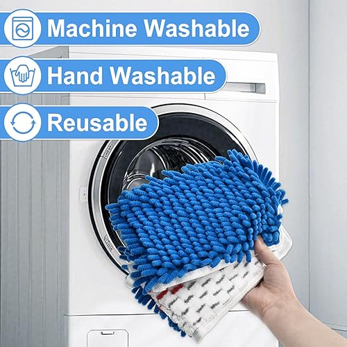 Miniatura 6 de Paquete de 4 cabezales de repuesto compatibles con O-cedar Hardwood Floor 'N More de microfibra de doble o 3 acciones, repuesto de mopa de chenilla,