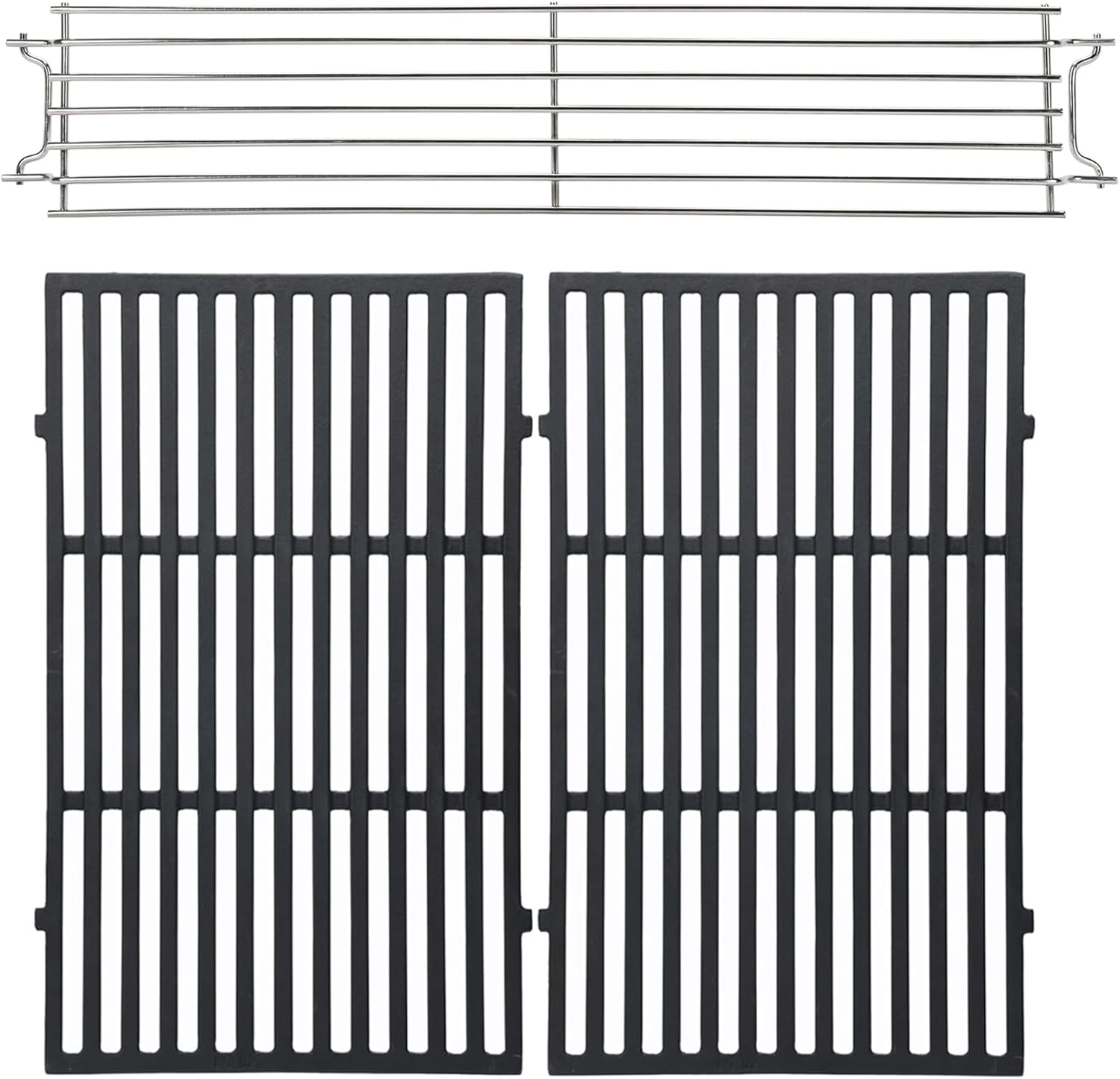 grill parts for weber spirit i & ii 300 series,spirit e/s310 e/s320 e/s330 spirit 700 genesis 1000-3500 gold silver platinum b/c gas grill.fit for weber 7638 7641 (17.5" grates & warming rack) size: grates17.5" x 11.9" & rack 22" x 5" x 2.34"