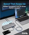 Plugable Thunderbolt 4 Dock for M4 MacBook Air & Pro: 100W Charging Driverless Laptop Docking Station with 4K HDMI Dual Monitor or Single 6K, 6X USB, SD, Ethernet, Thunderbolt Certified (TBT-UDM)