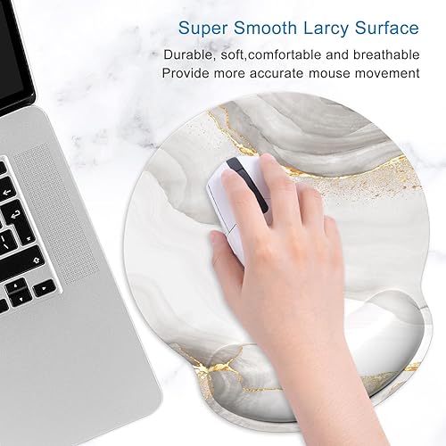 Miniatura 3 de ITNRSIIET Juego de alfombrilla de mouse y posavasos, alfombrilla ergonómica para mouse con soporte para la muñeca, base de goma antideslizante,