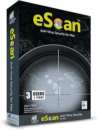 eScan Antivirus for Mac 360 maximum protection anti malware Zero-Day threats cover Antivirus 2019 Internet Security | 3 Device 3 Years | Mac with Keycard