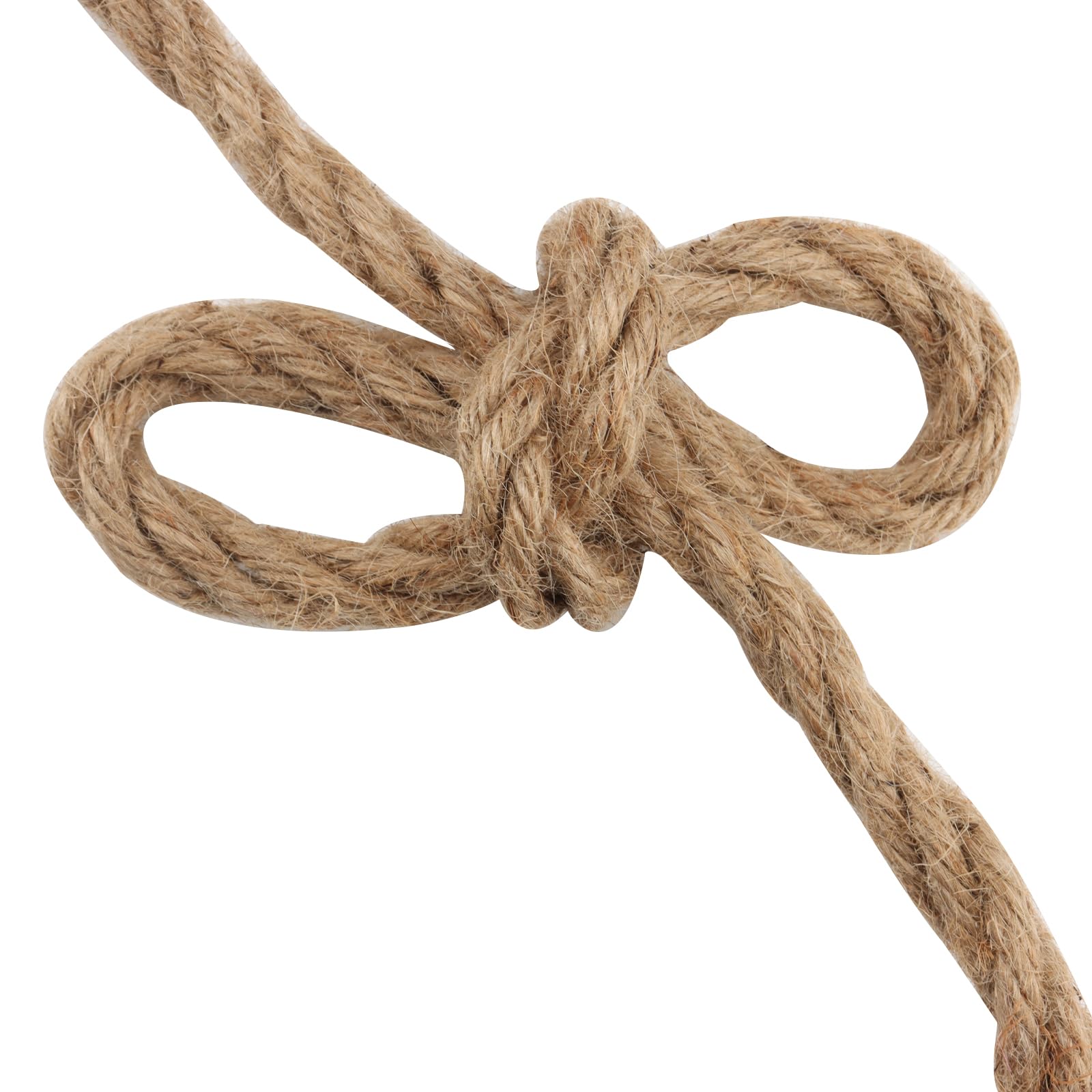 HAKZEON Cuerda de yute de 12 mm, cuerda trenzada de yute natural, cuerda de manila, cuerda de cáñamo fuerte para jardinería, camping, decoración, agrupación
