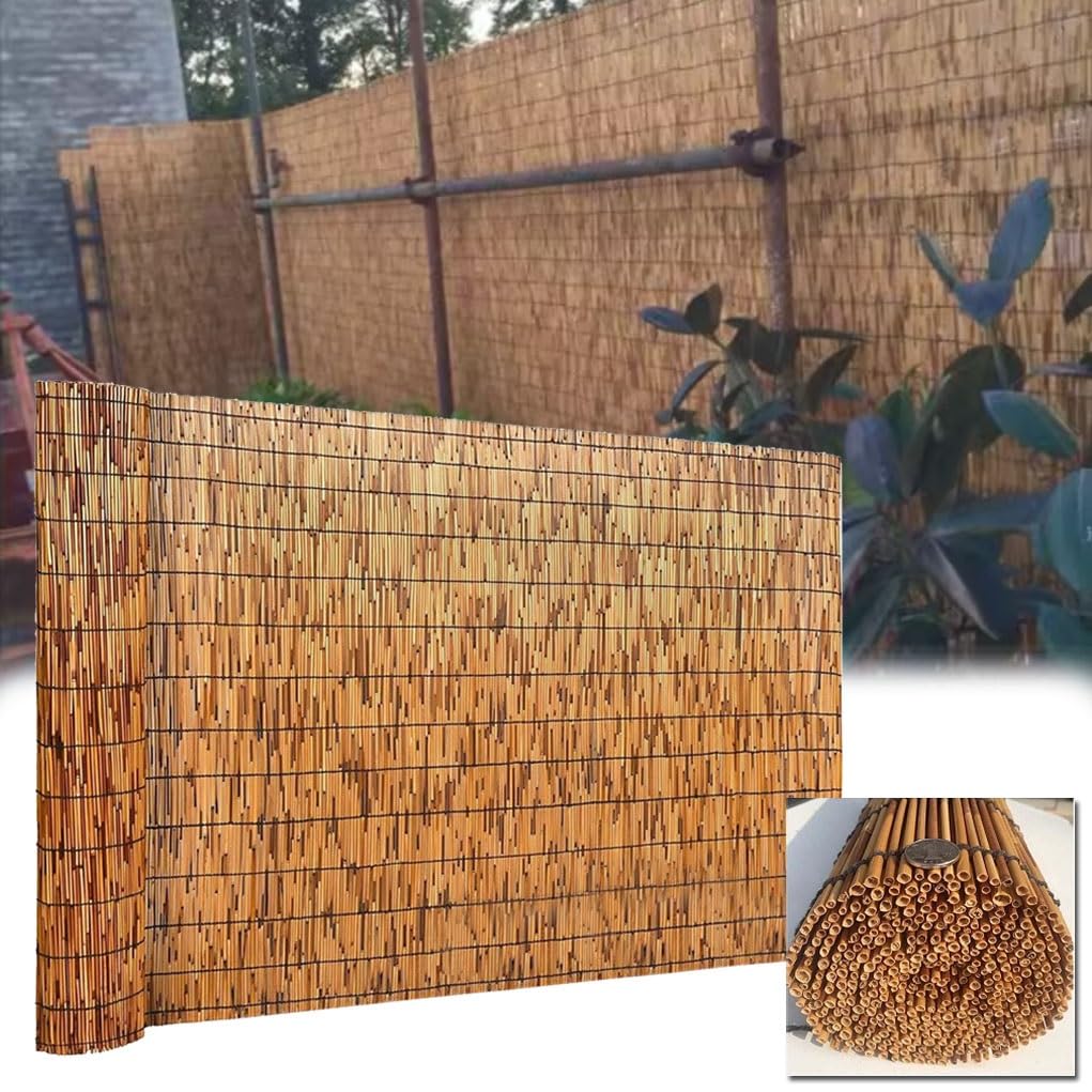BeNsilNatural Balcony Reedhead Fencing Roll 2ft 2.3ft 2.7ft 3.3ft 4ft 5ft 6ft Reedhead Fence Eco-Friendly Bamboo Privacy Fence Screen for Outdoor Balcony Patio Garden Border Pool