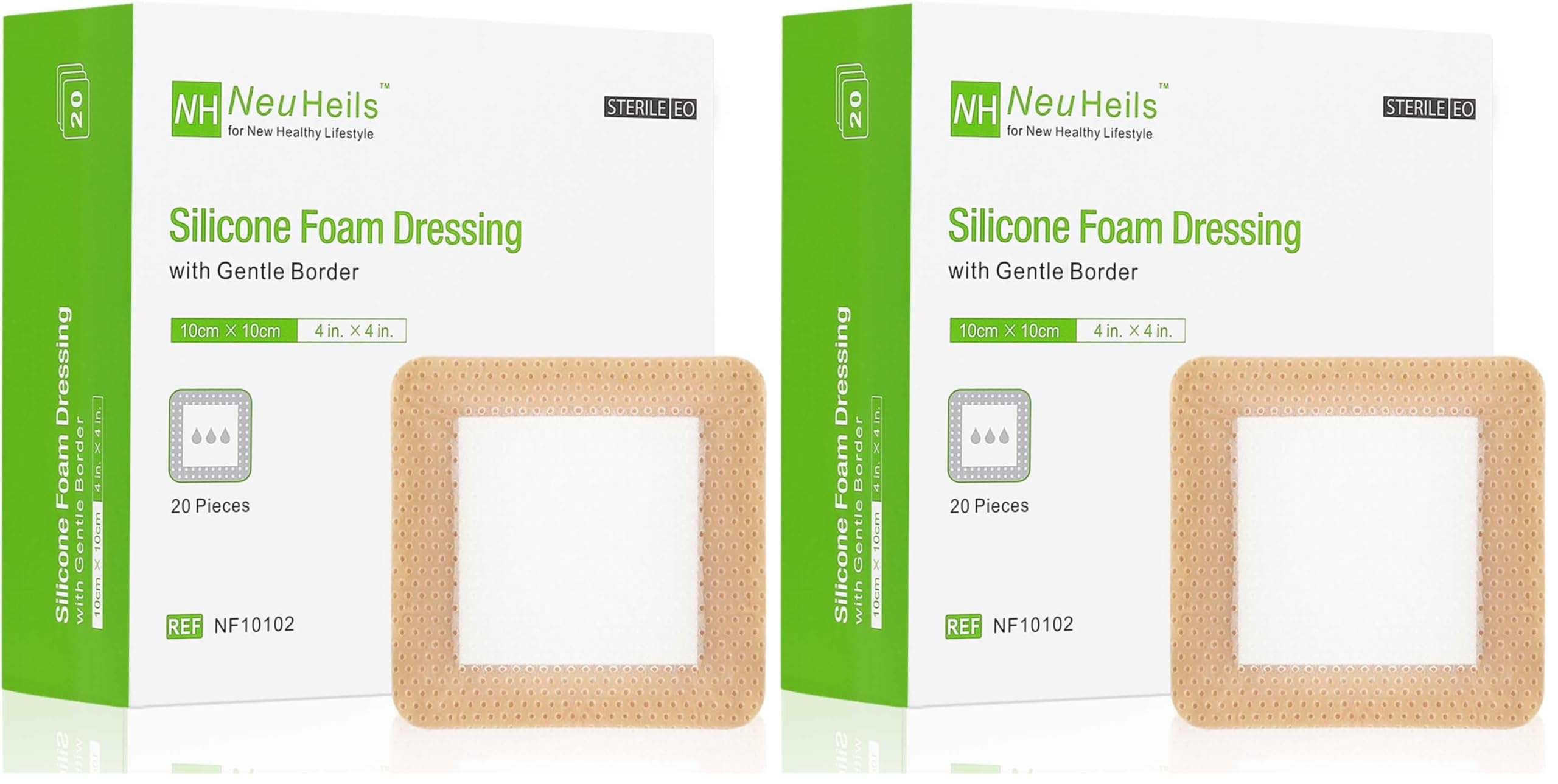 NeuHeils Border Lite Silicone Foam Dressing 2x5 Inch 20 Packs, Latex Free — Amazon image 11