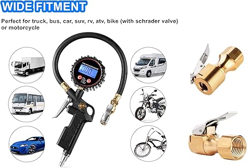 Miniatura 5 de Mandril de aire de latón resistente portabrocas de neumático recto de flujo abierto con clip de bloqueo portabrocas de neumático FNPT de 14 pulgadas