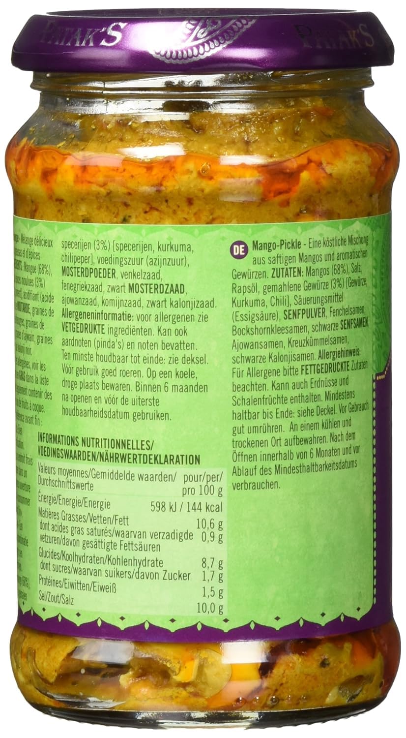 Patak'S Pack de pepinillos de mango suave de 6 x 283 gr 0.282999999999999 ml - Pack de 6