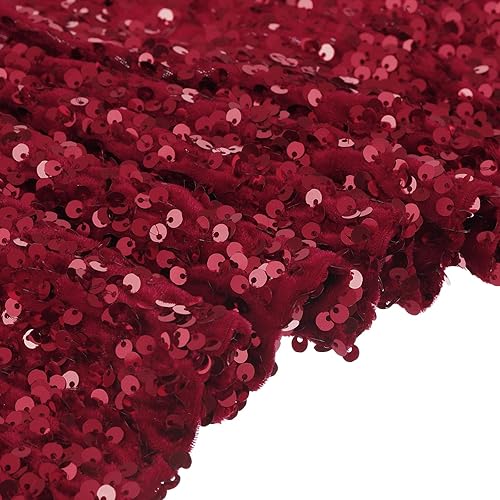 Rebower Tela iridiscente de lentejuelas de 1 yarda, terciopelo brillante, tela brillante, para vestido de lino, telón de fondo de cumpleaños,