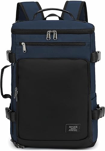 Miniatura 21 de Bolsa de lona de gimnasio Kalesi con compartimento para zapatos, mochila impermeable de 4 vías para viajes, deporte, senderismo, portátil, Negro