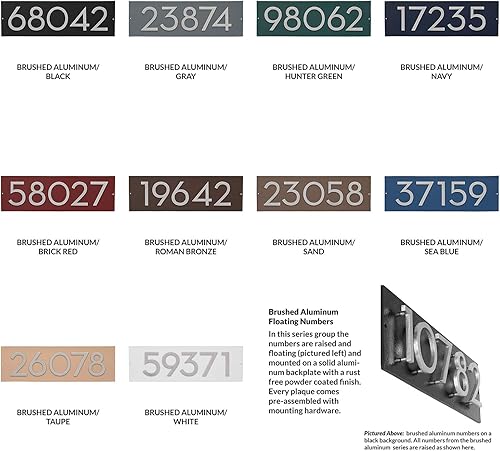 Miniatura 4 de Placa de dirección horizontal de 3 pulgadas flotante con números de casa, aluminio, fácil de instalar, horizontal, 5 dígitos