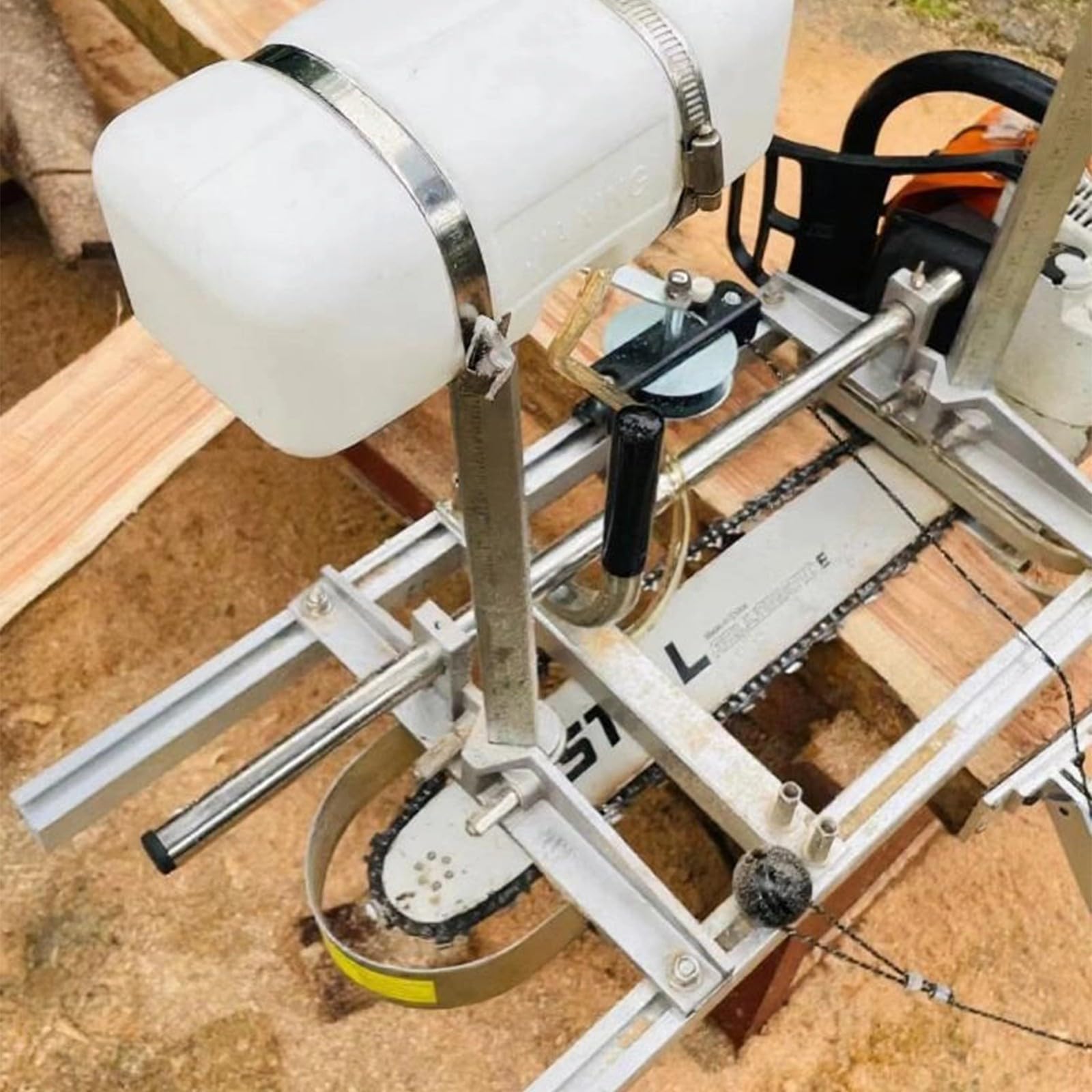 Accesorio para molino de motosierra, diseño resistente al óxido y construcción ligera para corte de troncos de jardín, plantilla de fresado de precisión para marco de aluminio grande, molino de diseño