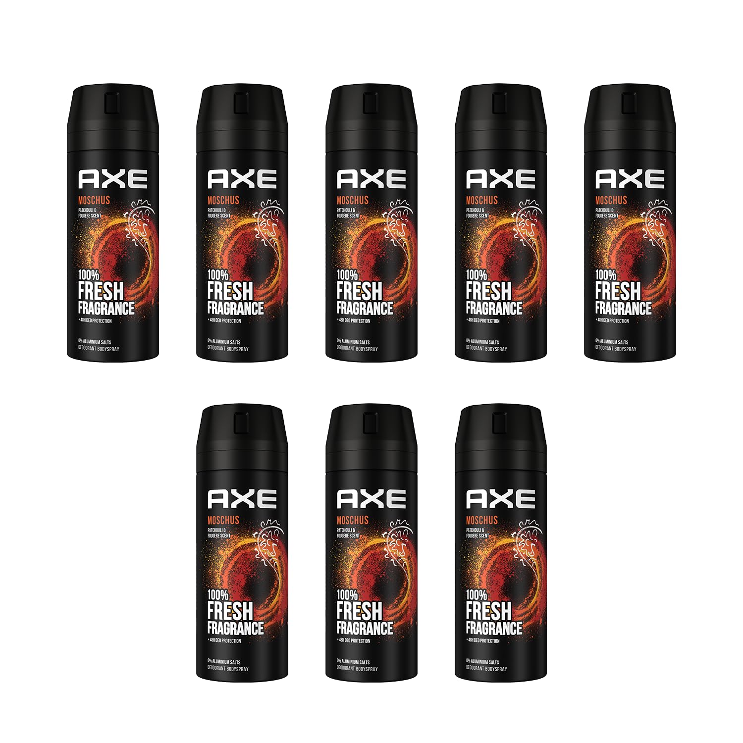 AXE Desodorante en spray de almizcle, 8 x 150 ml, desodorante en aerosol, desodorante para hombre, sin aluminio, para hombre