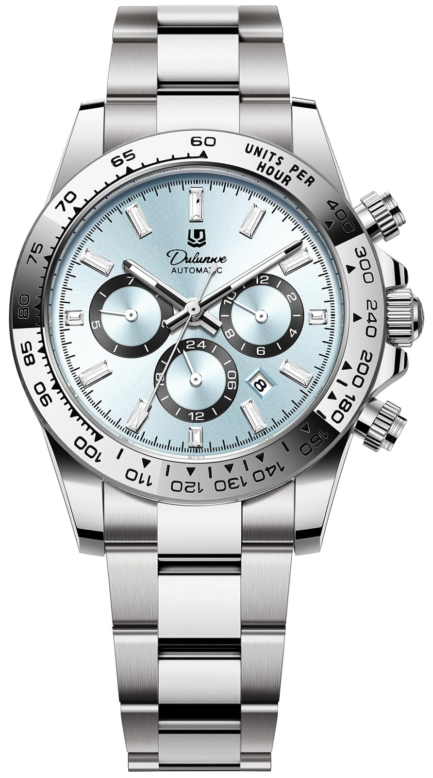 MASTOP Pagani Design Automatic Mechanical Watch for Men, Stainless Steel Wristwatch with Calendar&24H&Week&Mouth, Mineral Glass, Waterproof Business Dress Watch
