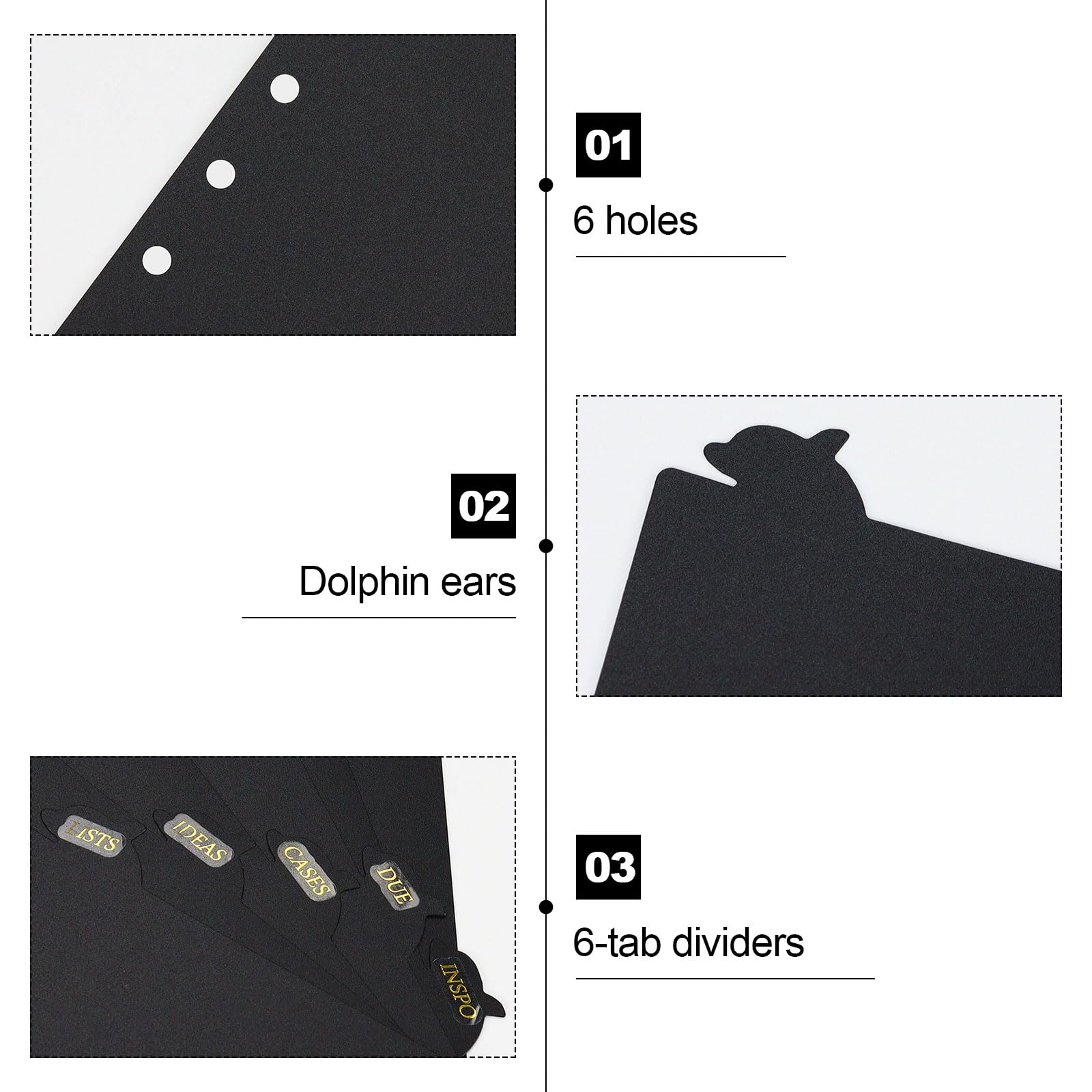 Intercalaires à Onglets Plastique A5 - Lot De 12 - Pour Classeur 6 Anneaux, étiquetage - Organisation Documents - 4