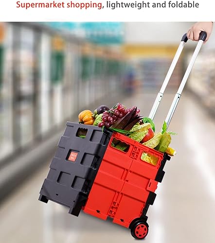 Miniatura 7 de Carrito plegable de hierro de aluminio, carrito de compras, carrito de comestibles, carrito de equipaje portátil, caja de almacenamiento ligera (2