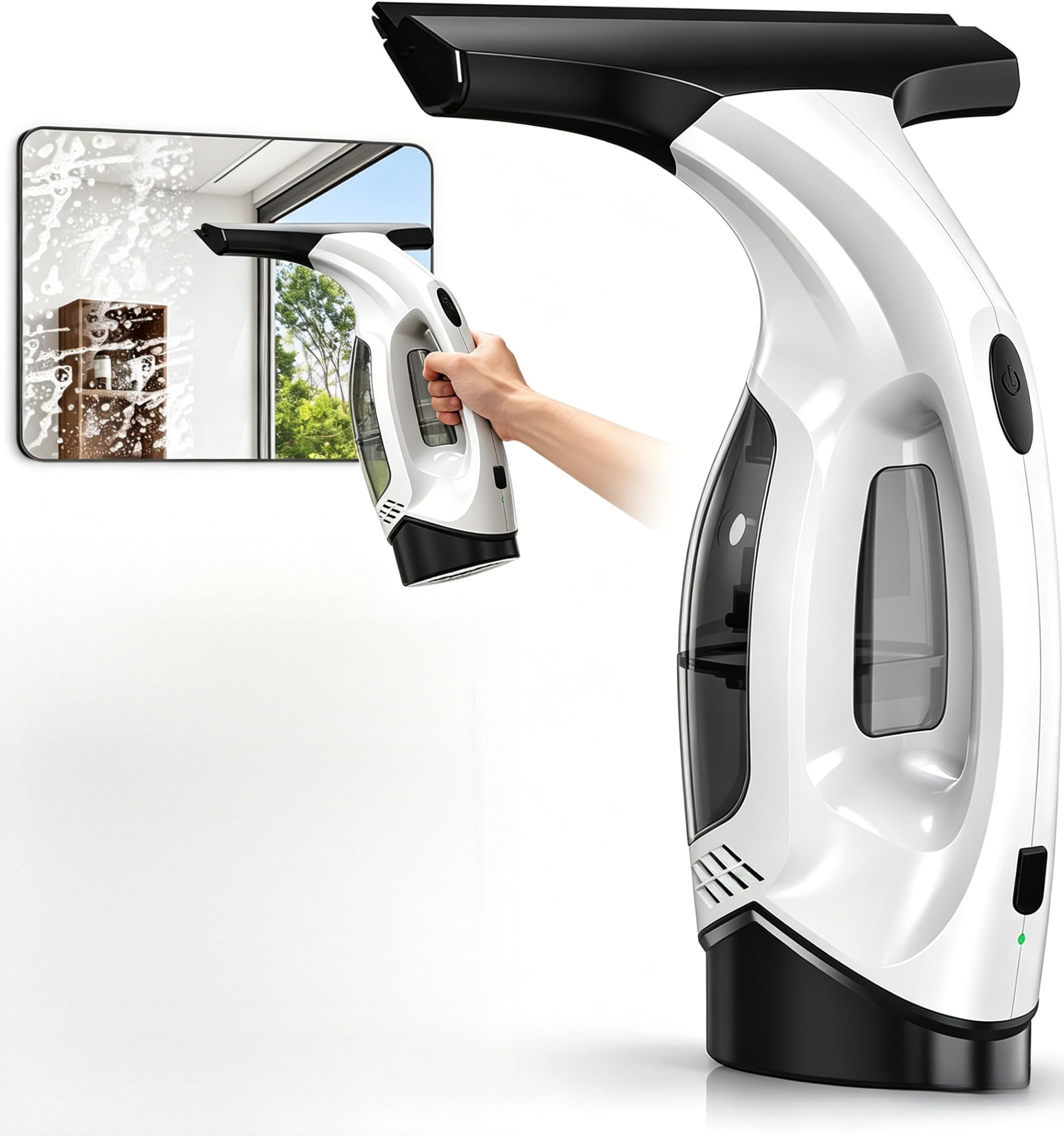 2200 mAh elettrico Window Cleaner Strumento, lavavetri senza fili, per spruzzare, pulire e aspirare efficacemente finestre, specchi, vetri doccia, piastrelle (spina americana
