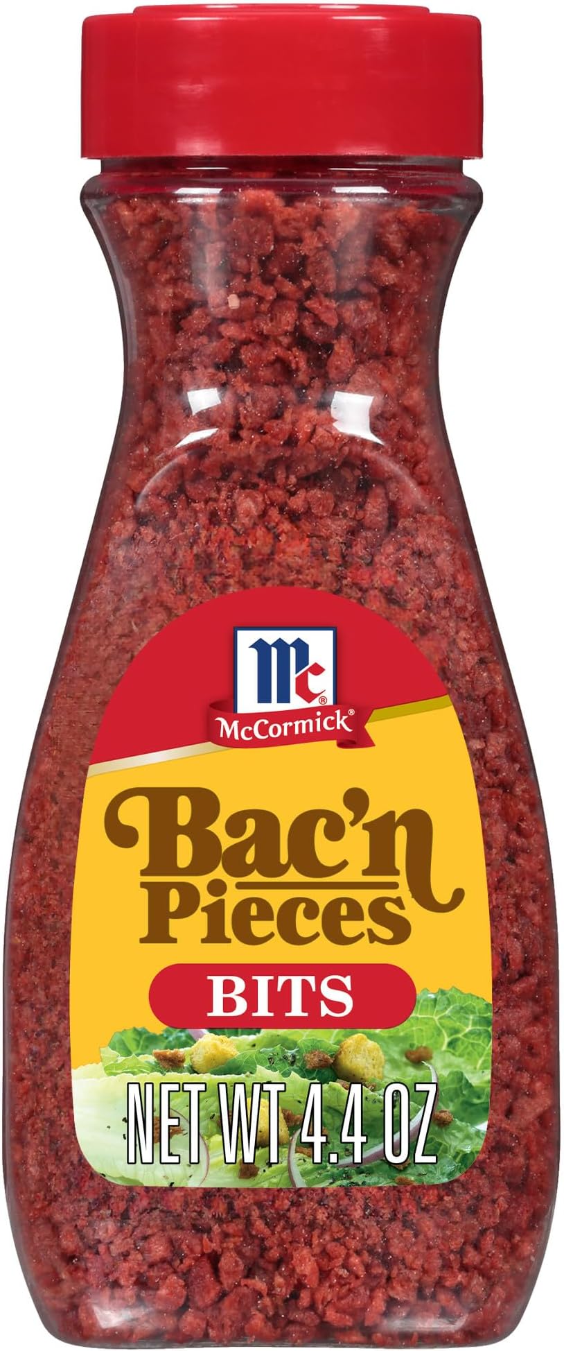 McCormick Bacon Bits, Artificially Flavored, Vegan and Vegetarian Friendly Alternative to Bacon, Shake on Salads, Pizza, and More for Meaty Flavor and Crunch, 4.4 oz