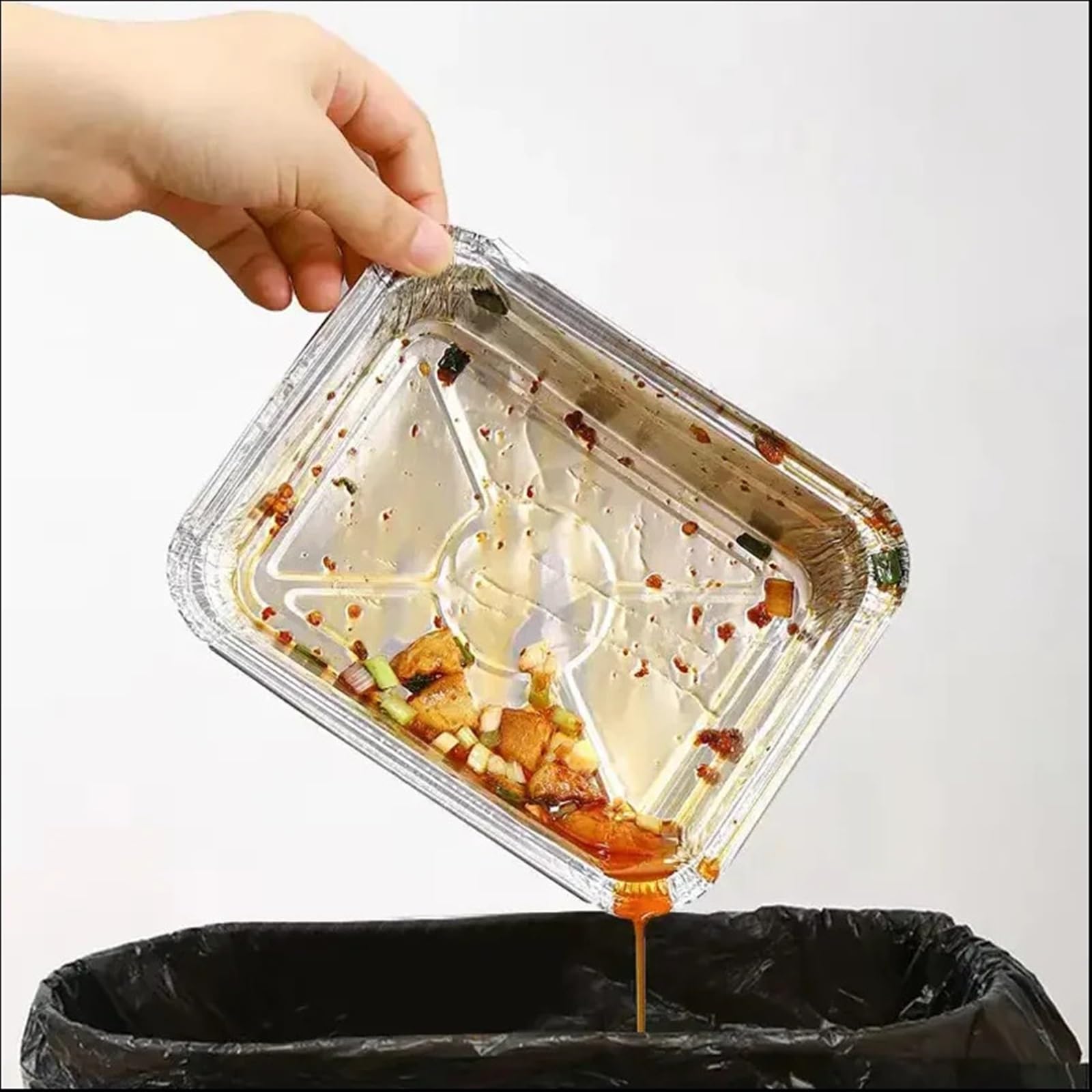 Jednorazowe naczynia kuchenne 25/50 szt. Prostokątna taca z folii aluminiowej BBQ Specjalna zagęszczona miska do pieczenia Pudełko gotowania Pieczenie(L 700ml,50pcs)