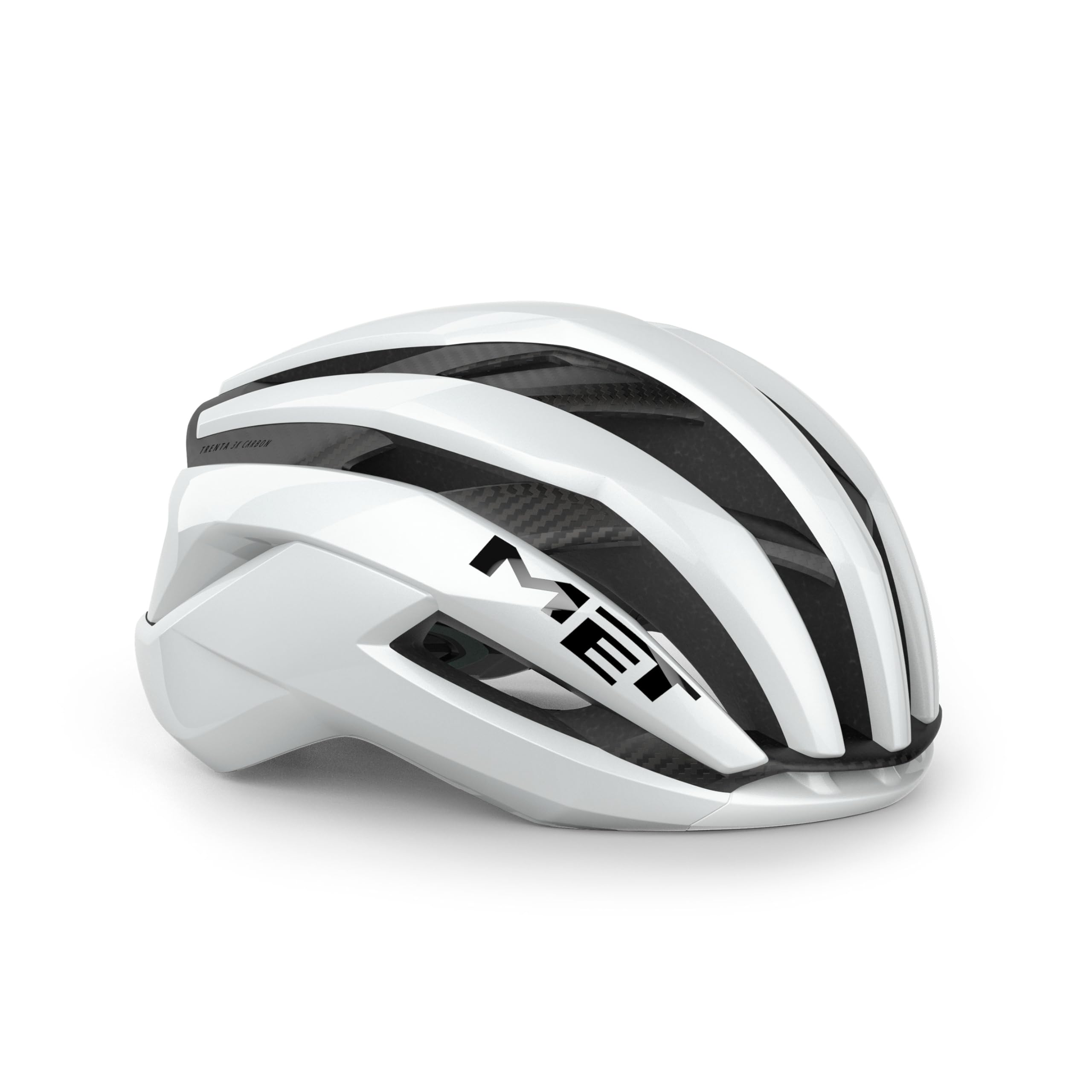 Met Unisex White Trenta 3K Carbon Airframe Road Cycling Helmet In