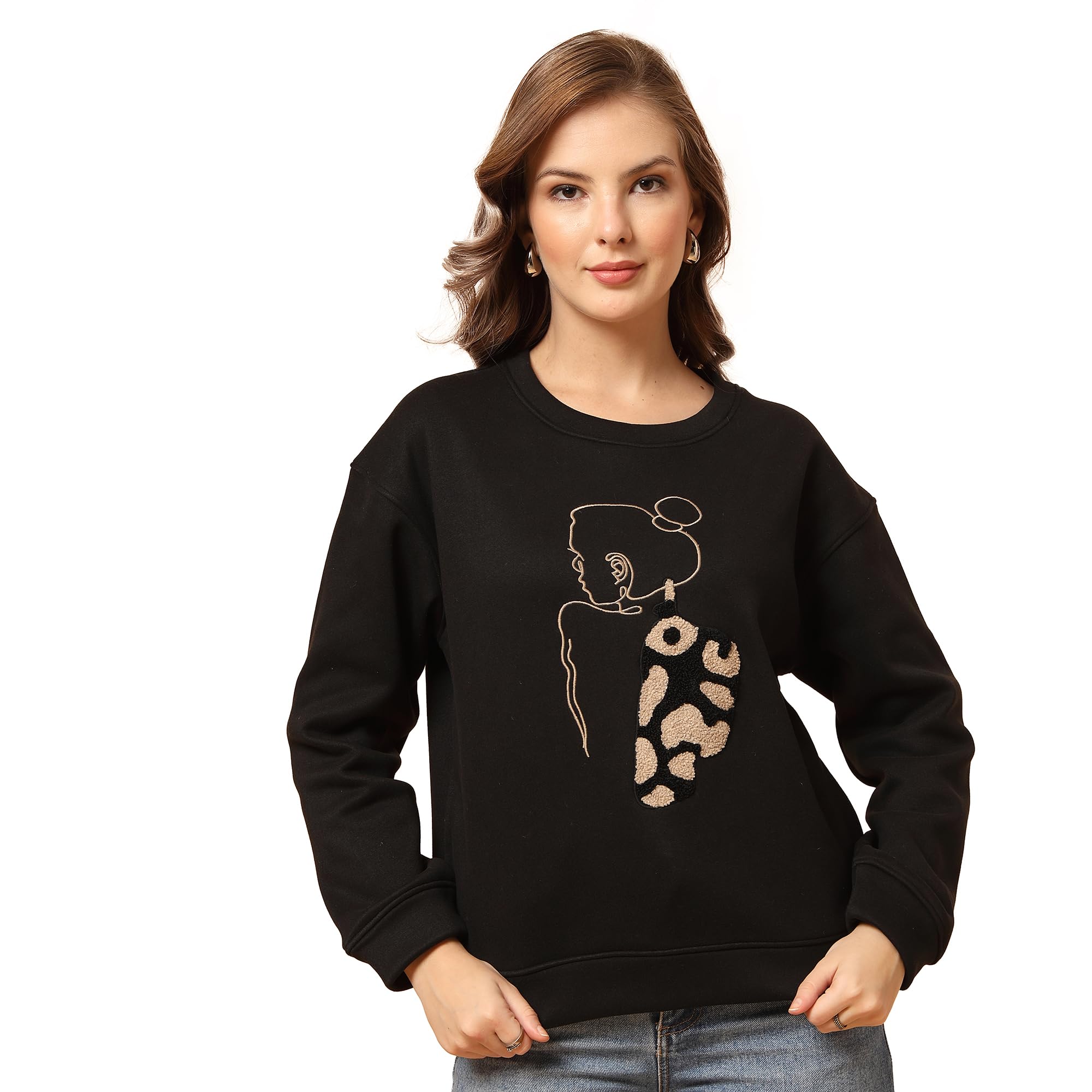 Winterwear Womens Beige Round Neck Regular Sweat Shirt-picture-15