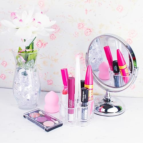 Miniatura 8 de Super Z Outlet Brocha de uñas de acrílico transparente para cosméticos y maquillaje, soporte compacto con 12 espacios de ranura organizadora