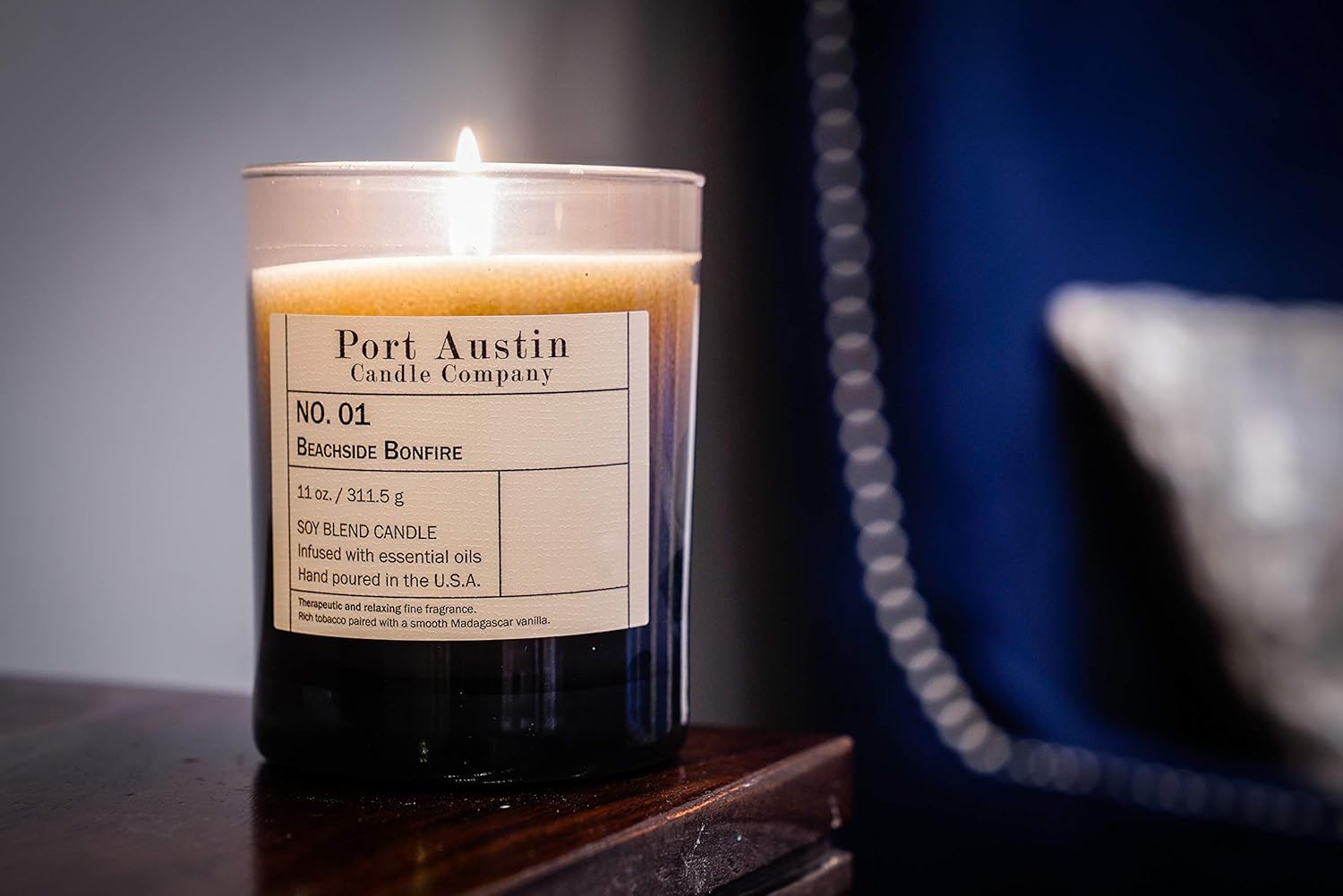 Beachside Bonfire (Tobacco & Vanilla) Scented Jar Candle :: 11 Oz., Soy Wax