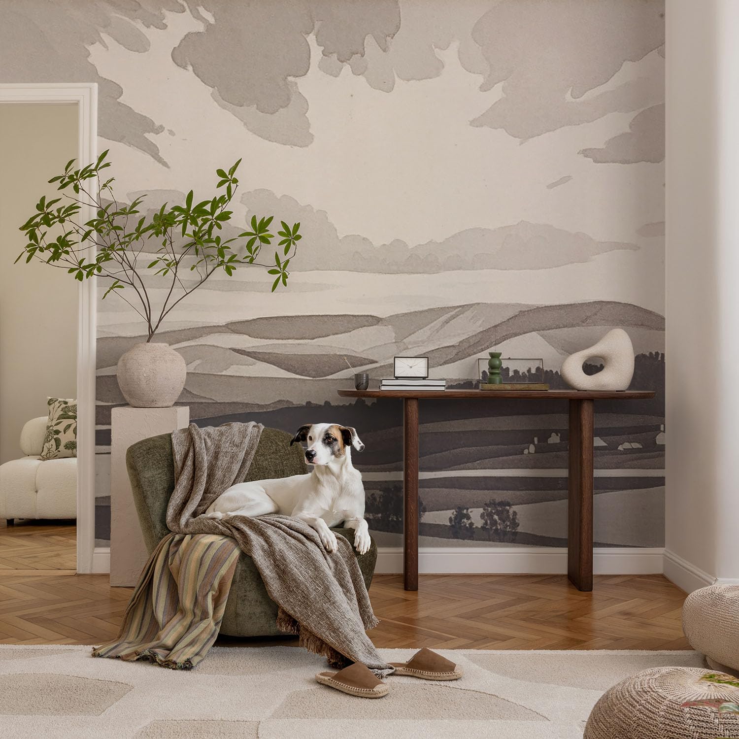 Papel Pintado Textil De Tejido No Tejido 208x146 cm Un paisaje tranquilo