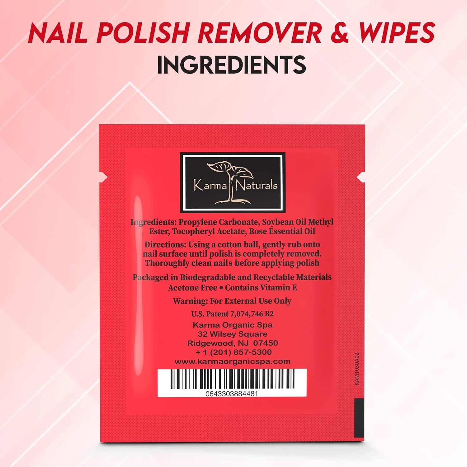 Karma Halal Nail Polish Remover Wipes with Rose Oil; Non-Toxic, Vegan, Cruelty-Free – Pack of 10 : Beauty & Personal Care