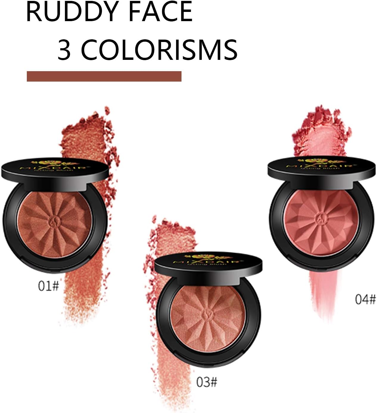 Mimore Blusher, Long-lasting and Sweat-Resistant Non_Greasy Blush & Glow Matte Blusher Super Brighten Skin Color Shimmery or Matte Blusher,with Mirror. (03)