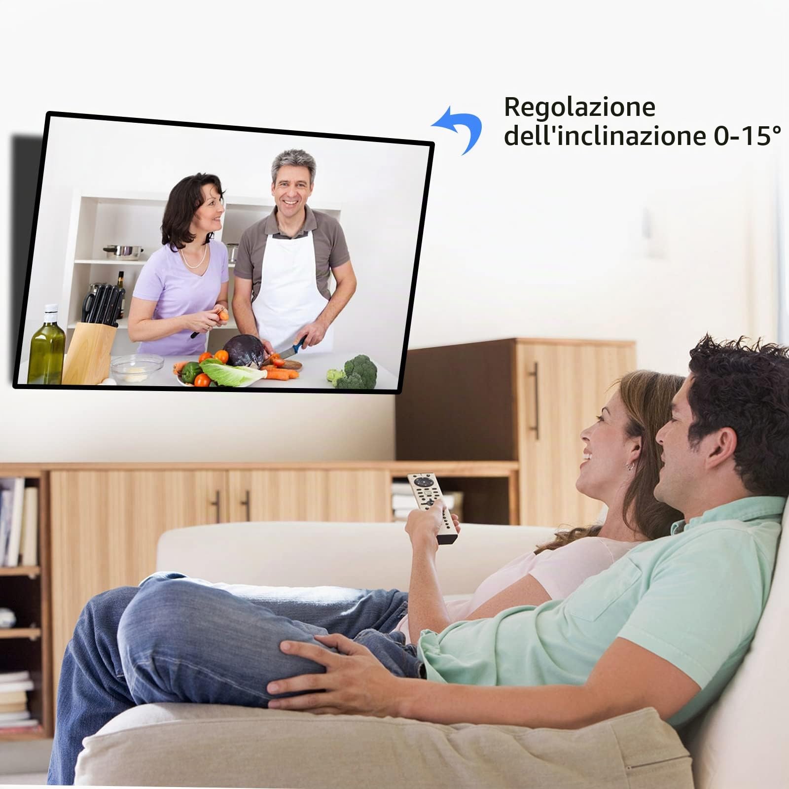 Suptek Supporto da Parete per TV 26-55 Pollici LED HD 4K HDR UHD VESA 400x400mm 45kg